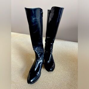 Sleek black leather AGL boots
